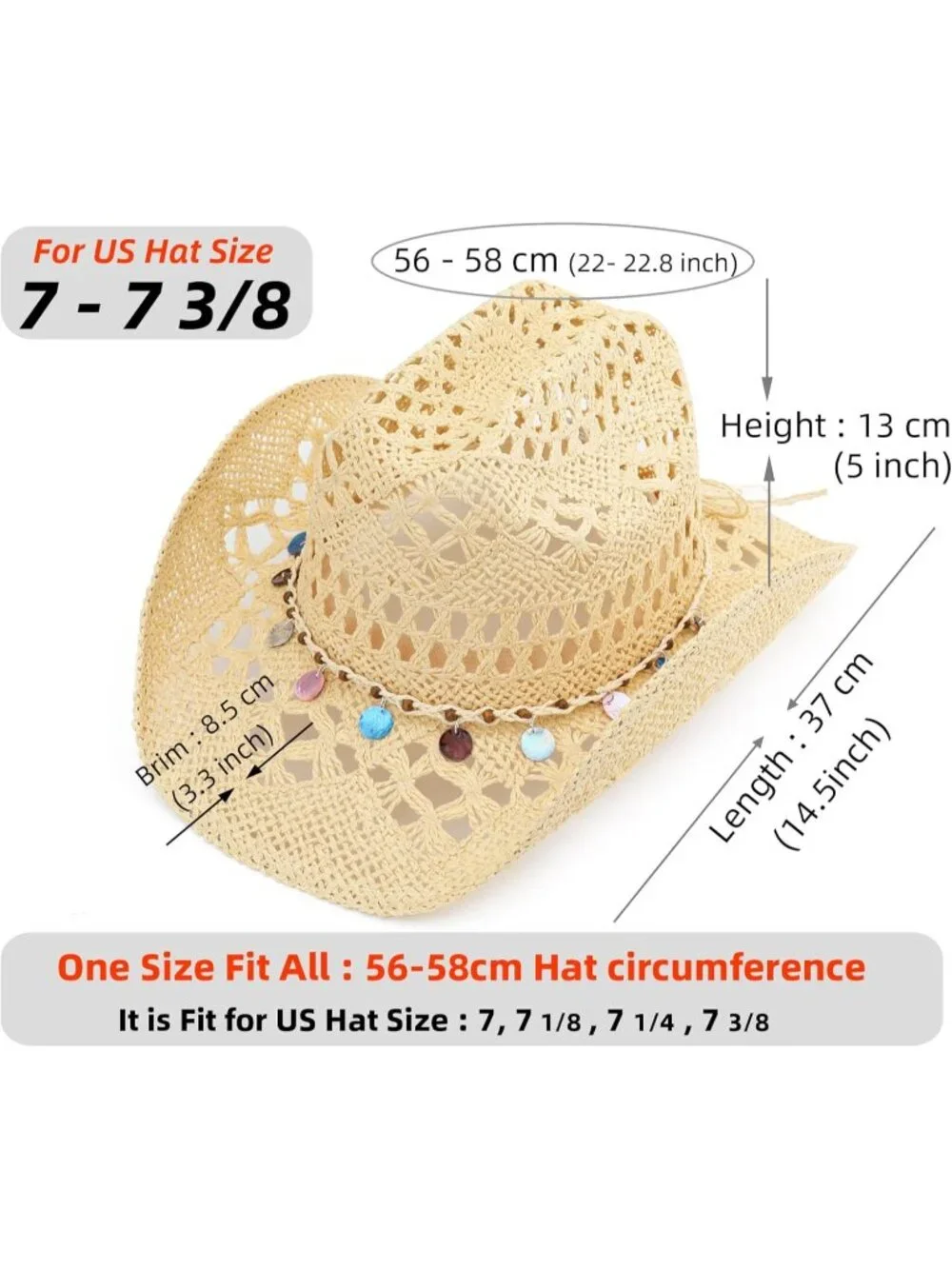 Men's Beige-m25 Straw Adjustable Wide Brim Sun Beach Western Cowgirl Cowboy Hat